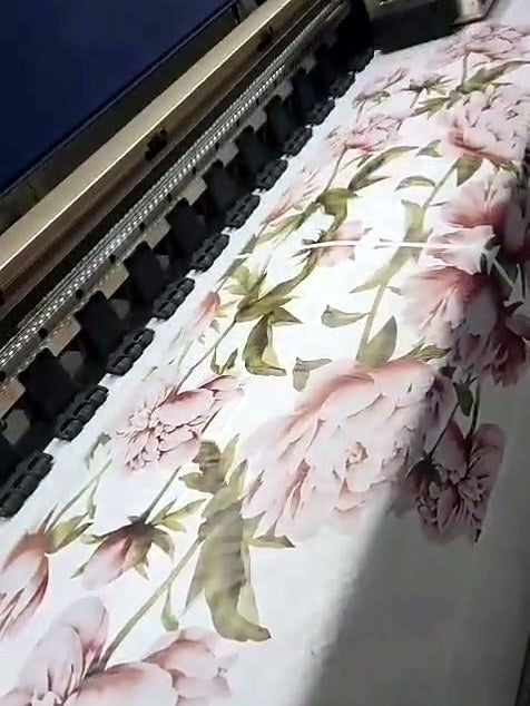 Floral design being digitally printed at Ameen Textile Mills