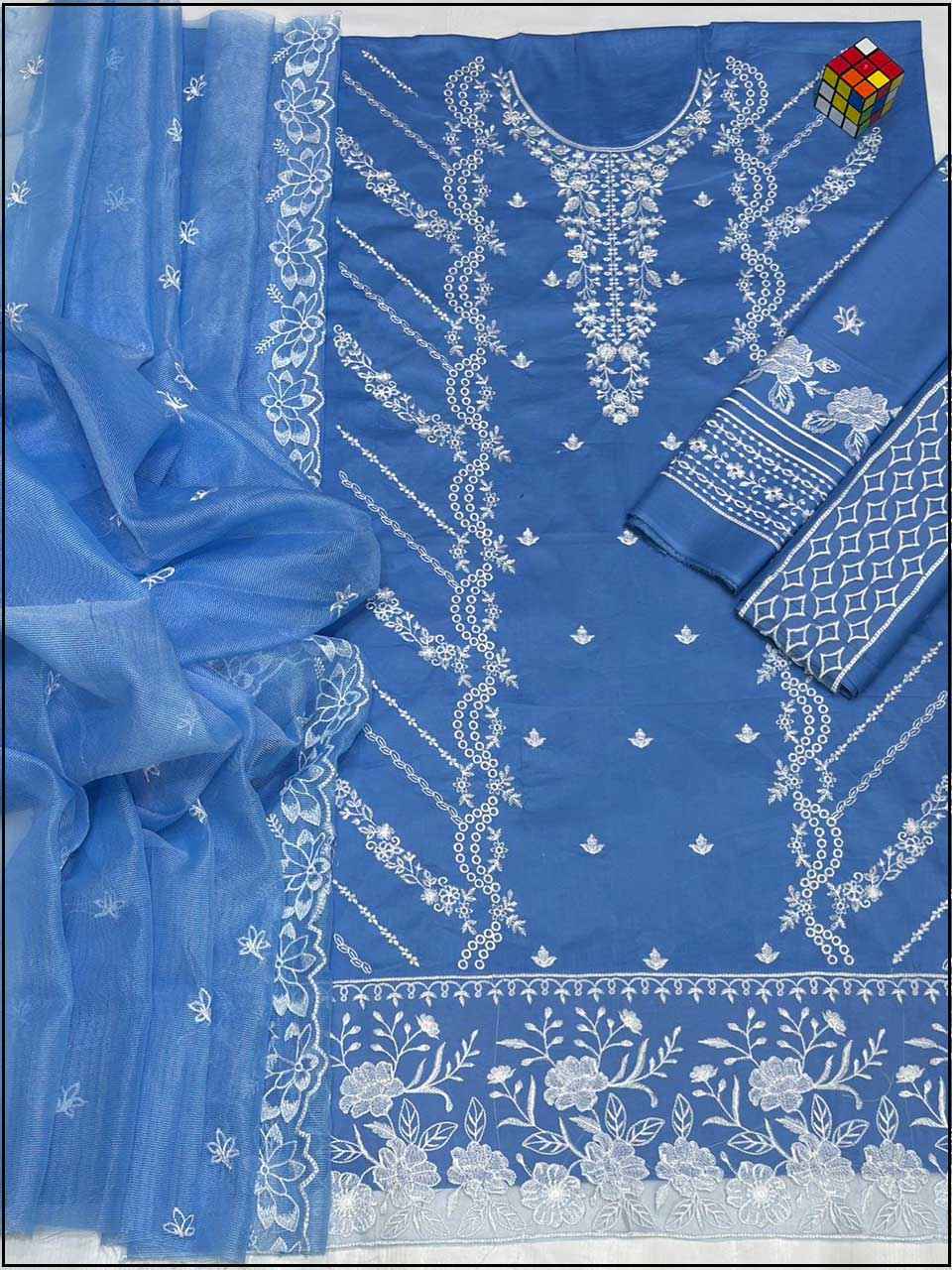 AZURE - 3PC EMBROIDERED LUXURY LAWN SUIT