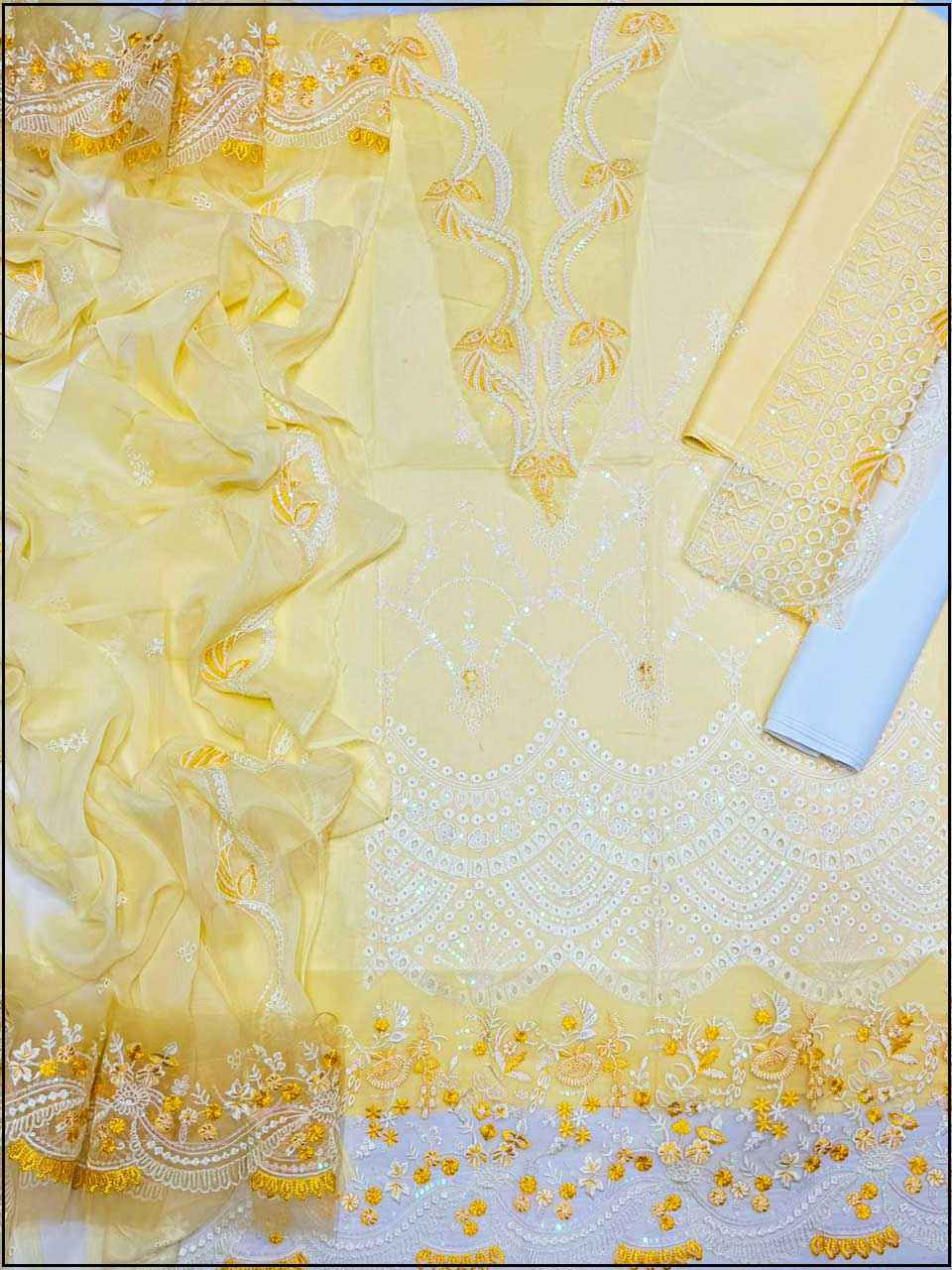 ATM26065 | Anaya 3PC EMBROIDERED LUXURY LAWN SUIT