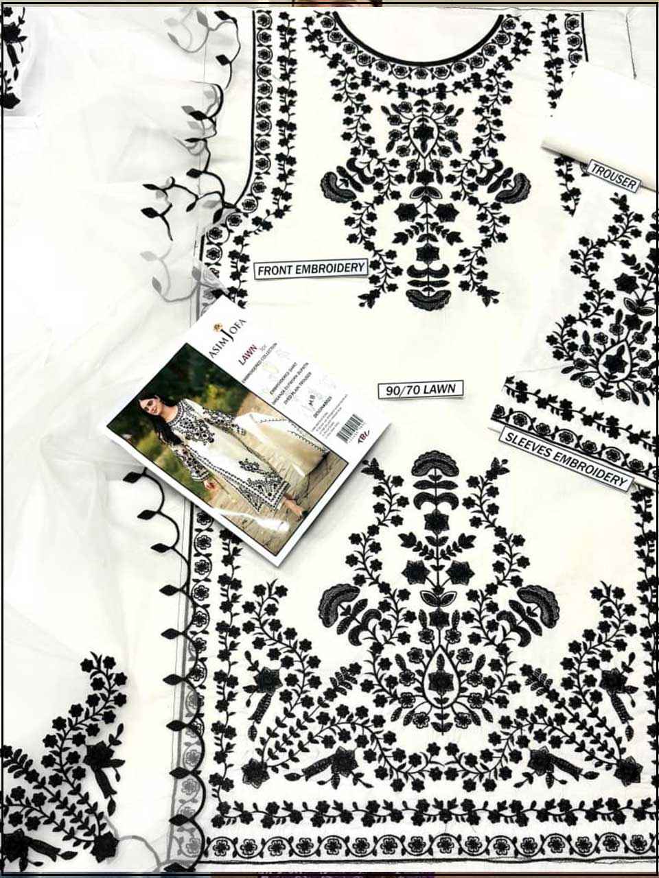 ATM26105 | Asim Jofa - 3PC EMBROIDERED LUXURY LAWN Readymade SUIT