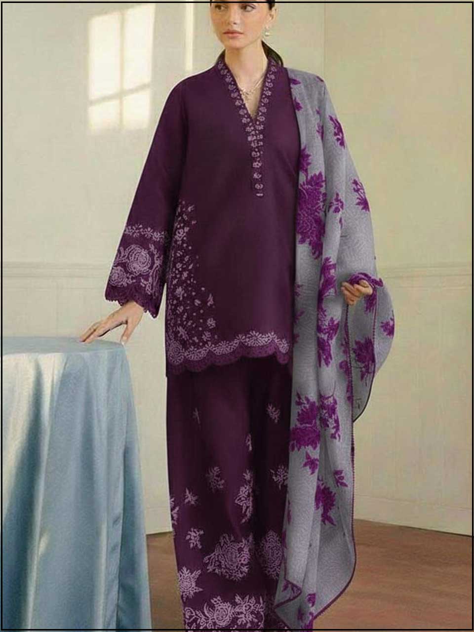 COCO - 3PC EMBROIDERED LUXURY LAWN SUIT