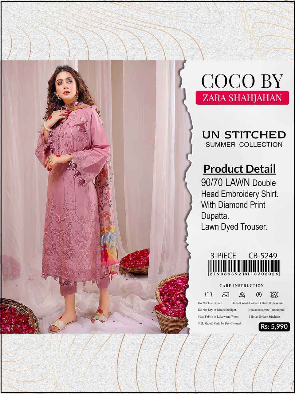 ATM26067 | COCO 3PC EMBROIDERED LUXURY LAWN SUIT