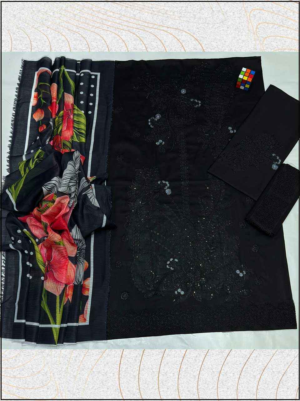 ATM26050 | Mushq 3PC EMBROIDERED LUXURY LAWN SUIT
