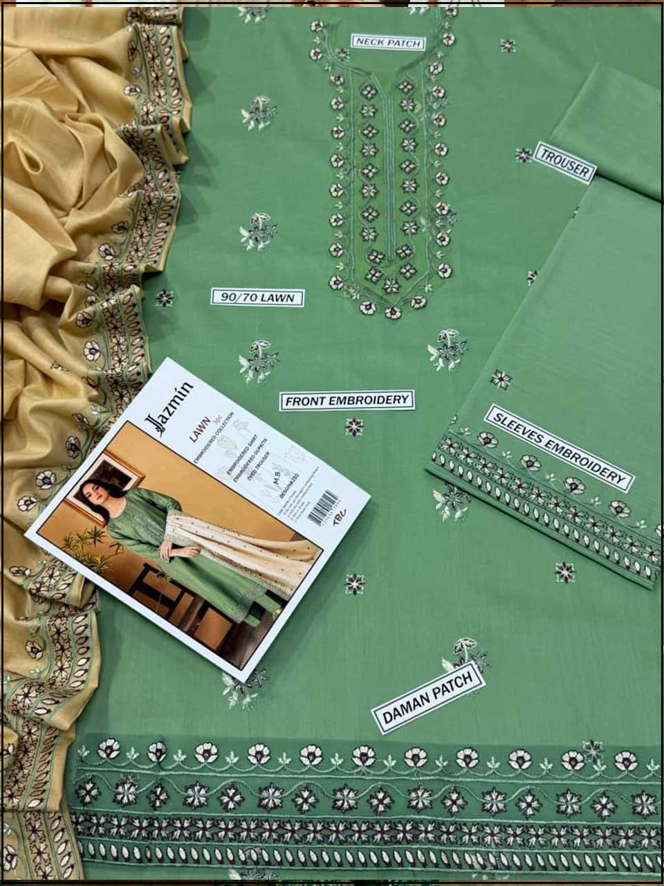 Jazmin - 3PC EMBROIDERED LUXURY LAWN SUIT