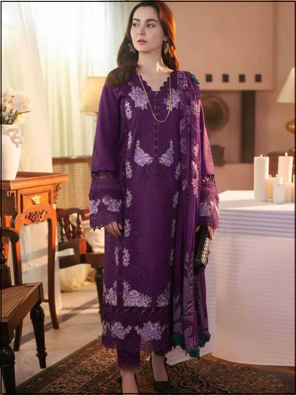 COCO - 3PC EMBROIDERED LUXURY LAWN SUIT