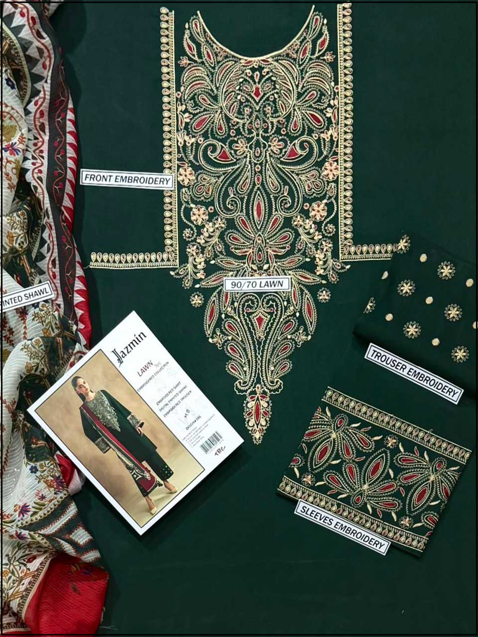 Jamin - 3PC EMBROIDERED LUXURY LAWN SUIT