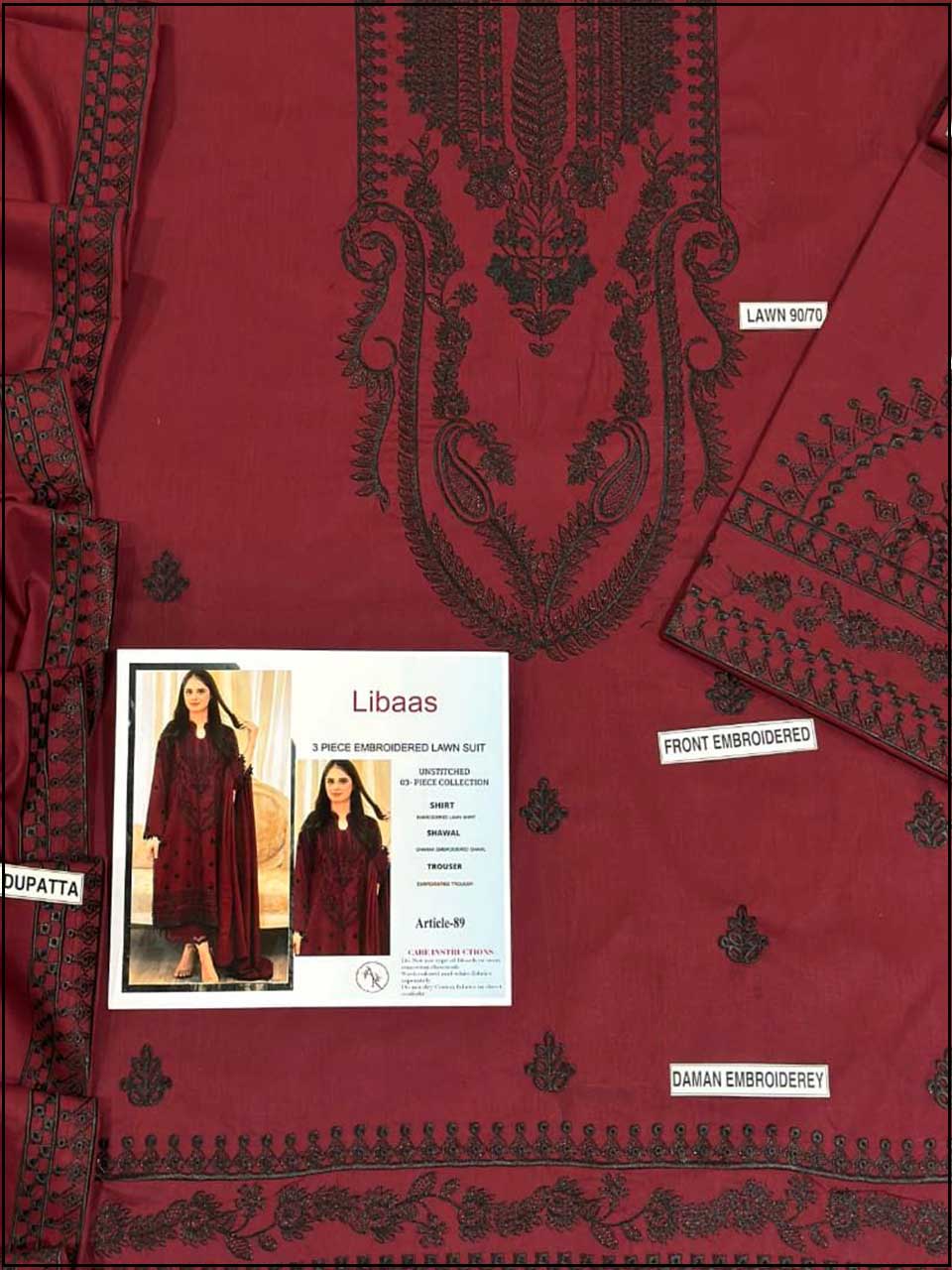 Libas - 3PC EMBROIDERED LUXURY LAWN SUIT