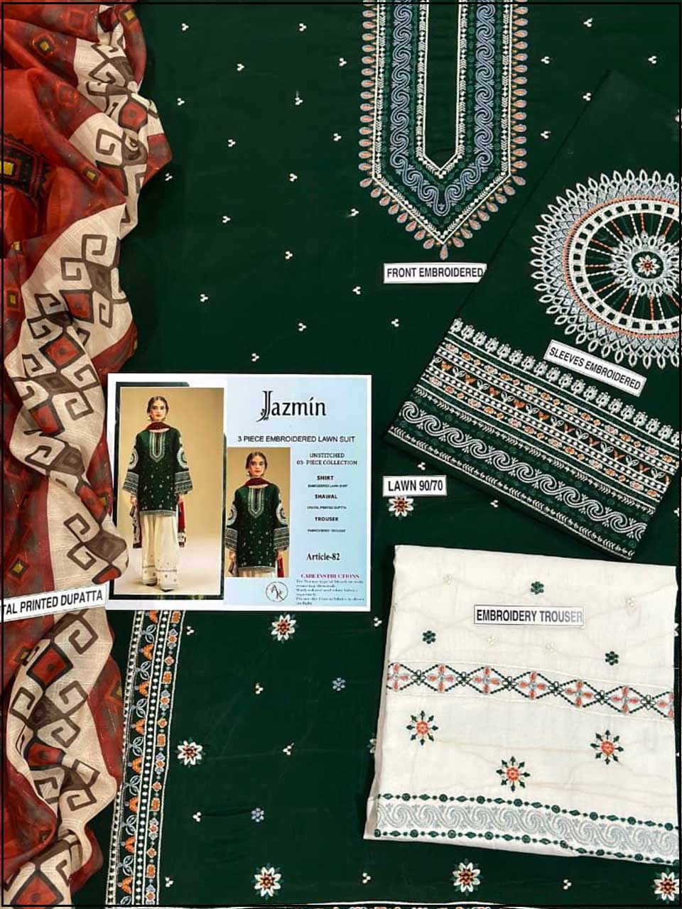 Jamin - 3PC EMBROIDERED LUXURY LAWN SUIT