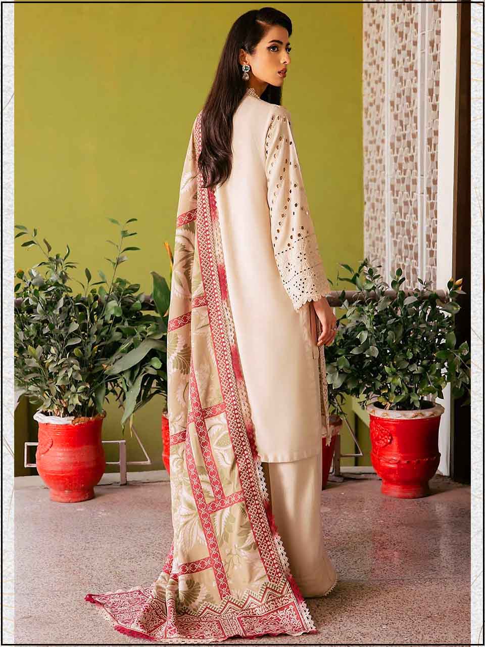 NUREH -3PC EMBROIDERED LUXURY LAWN SUIT CB