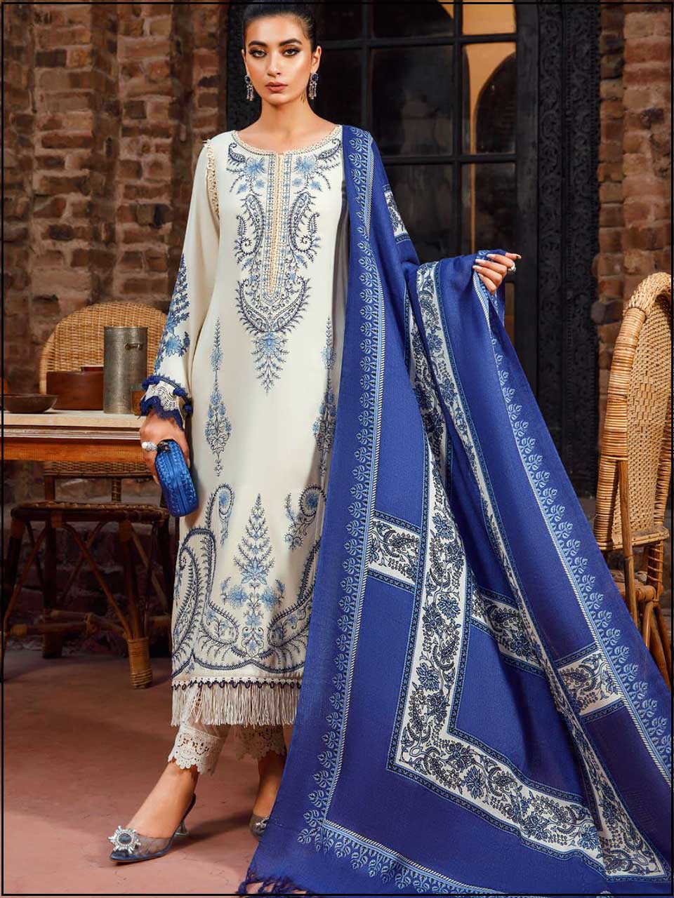 Maria. B.  - 3PC EMBROIDERED LUXURY LAWN SUIT