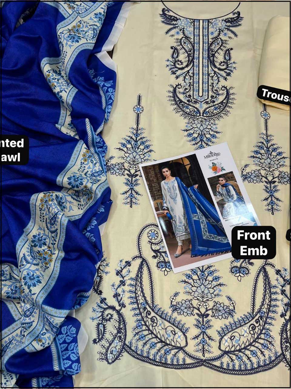 Maria. B.  - 3PC EMBROIDERED LUXURY LAWN SUIT