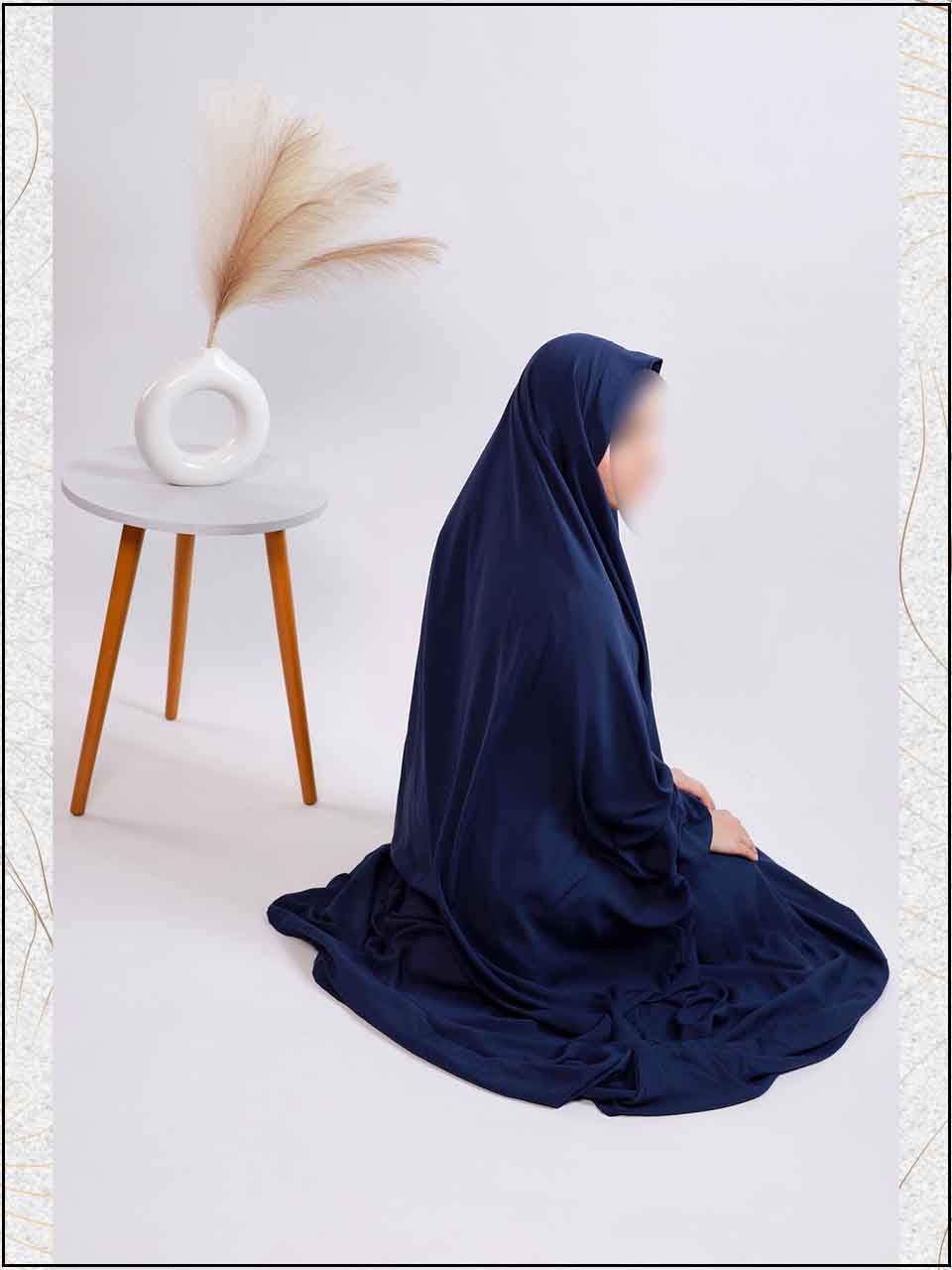 ATM2460 | Blue Linen Readymade Namaz Chadar