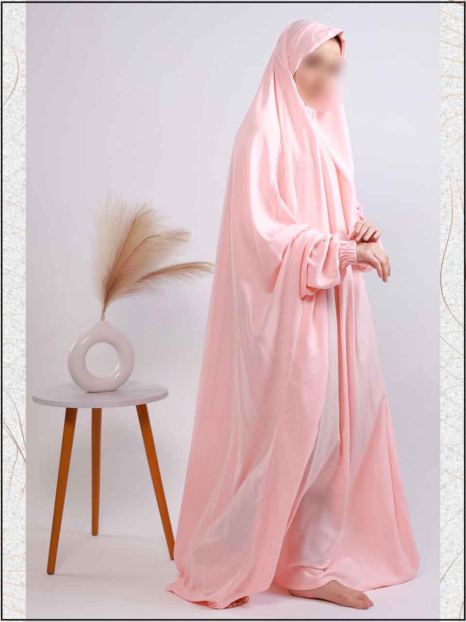 ATM2461 | Light Peach Linen Readymade Namaz Chadar