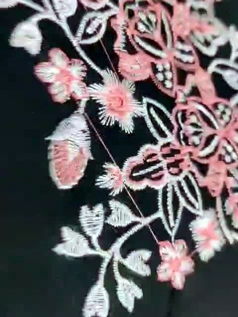 Floral thread embroidery close-up at AT80 Stitching Studio
