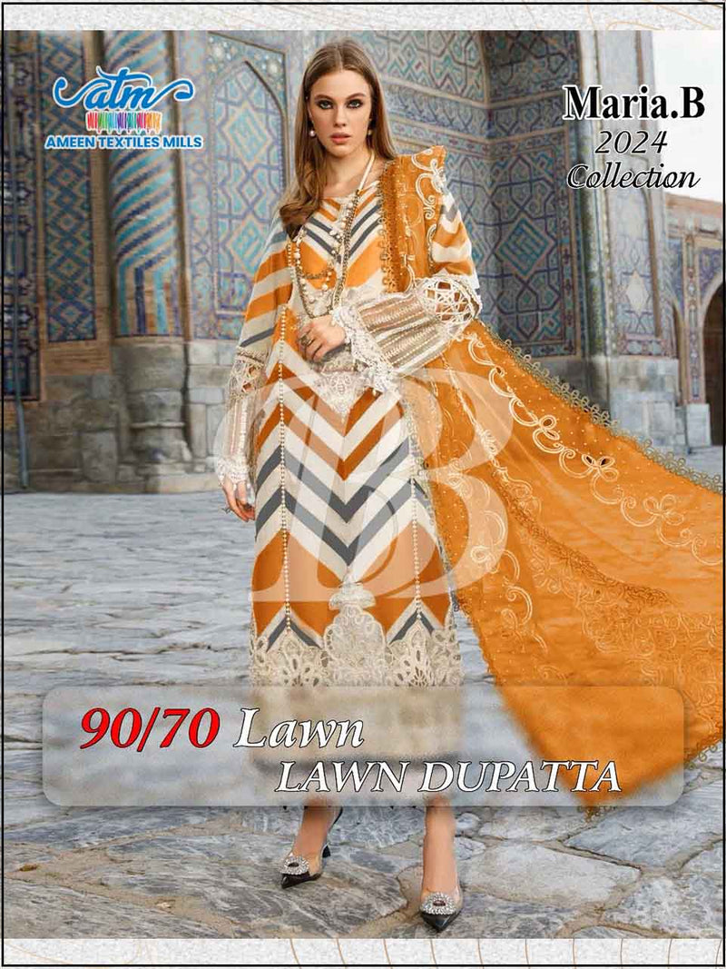 ATM24095 3PC Lawn Embroidered Unstitched Suit
