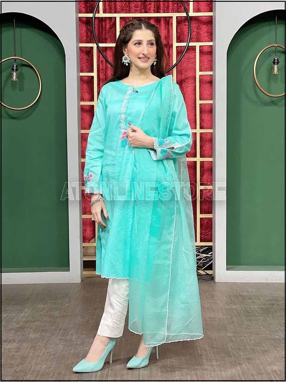 ATM24014 3-Piece Partywear Cotton Lawn Partywear Suit