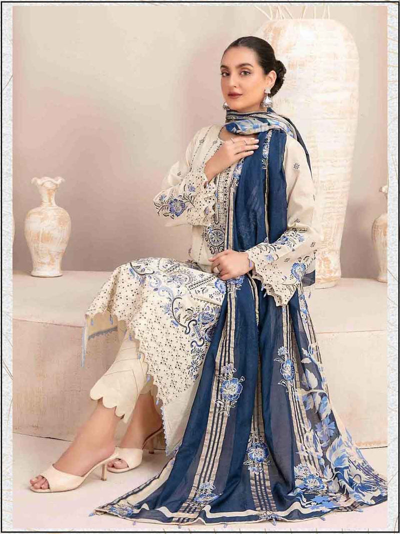 TAWAKKAL -3PC EMBROIDERED LUXURY LAWN SUIT CB