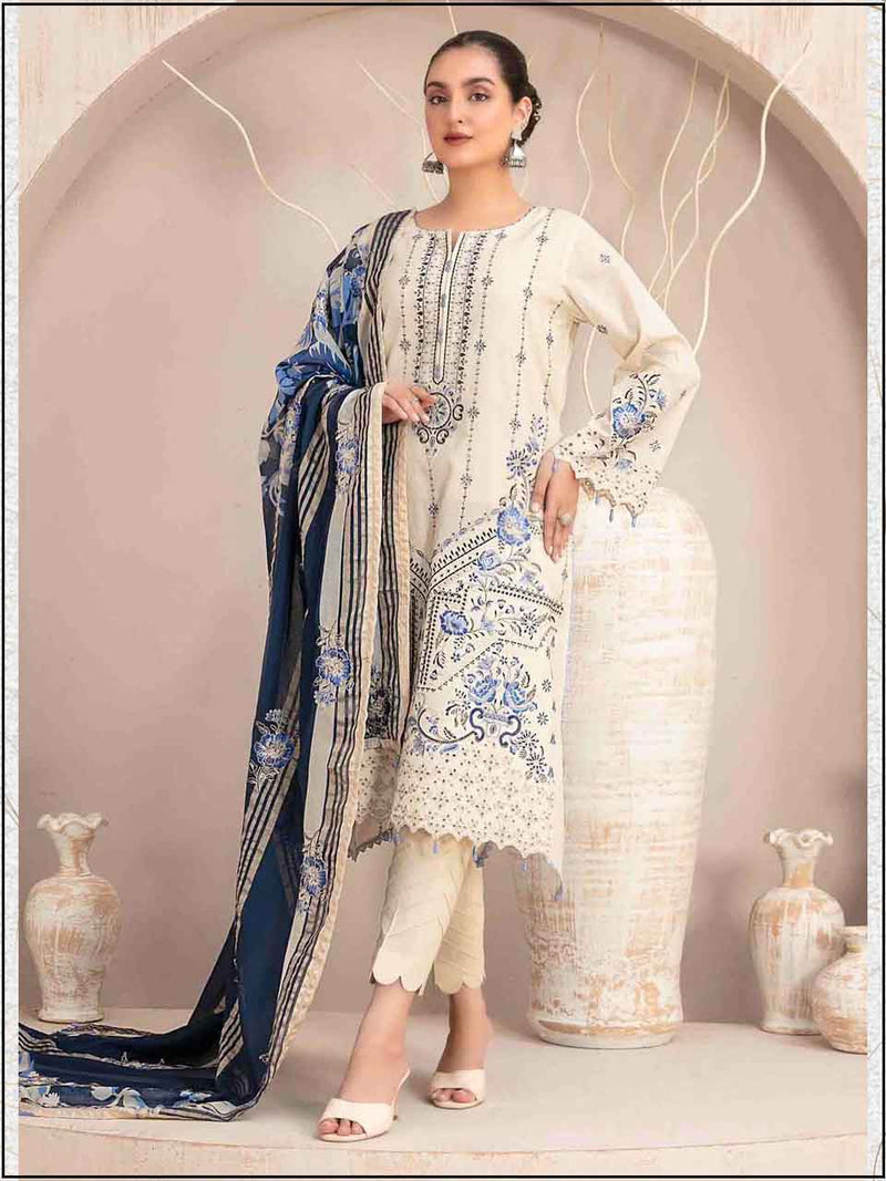 TAWAKKAL -3PC EMBROIDERED LUXURY LAWN SUIT CB