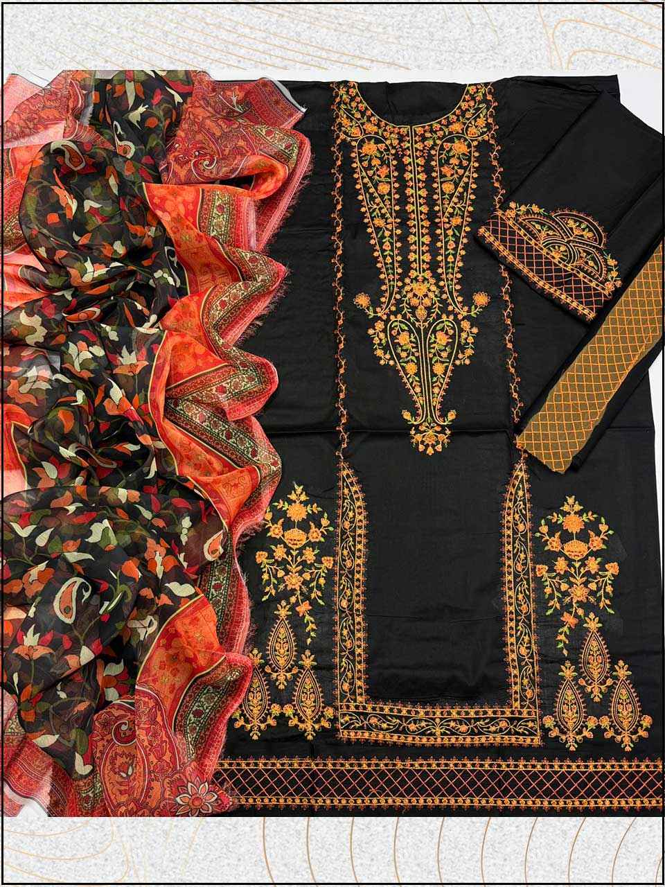 ATM26062 | Hussain Rehar 3PC EMBROIDERED LUXURY LAWN SUIT