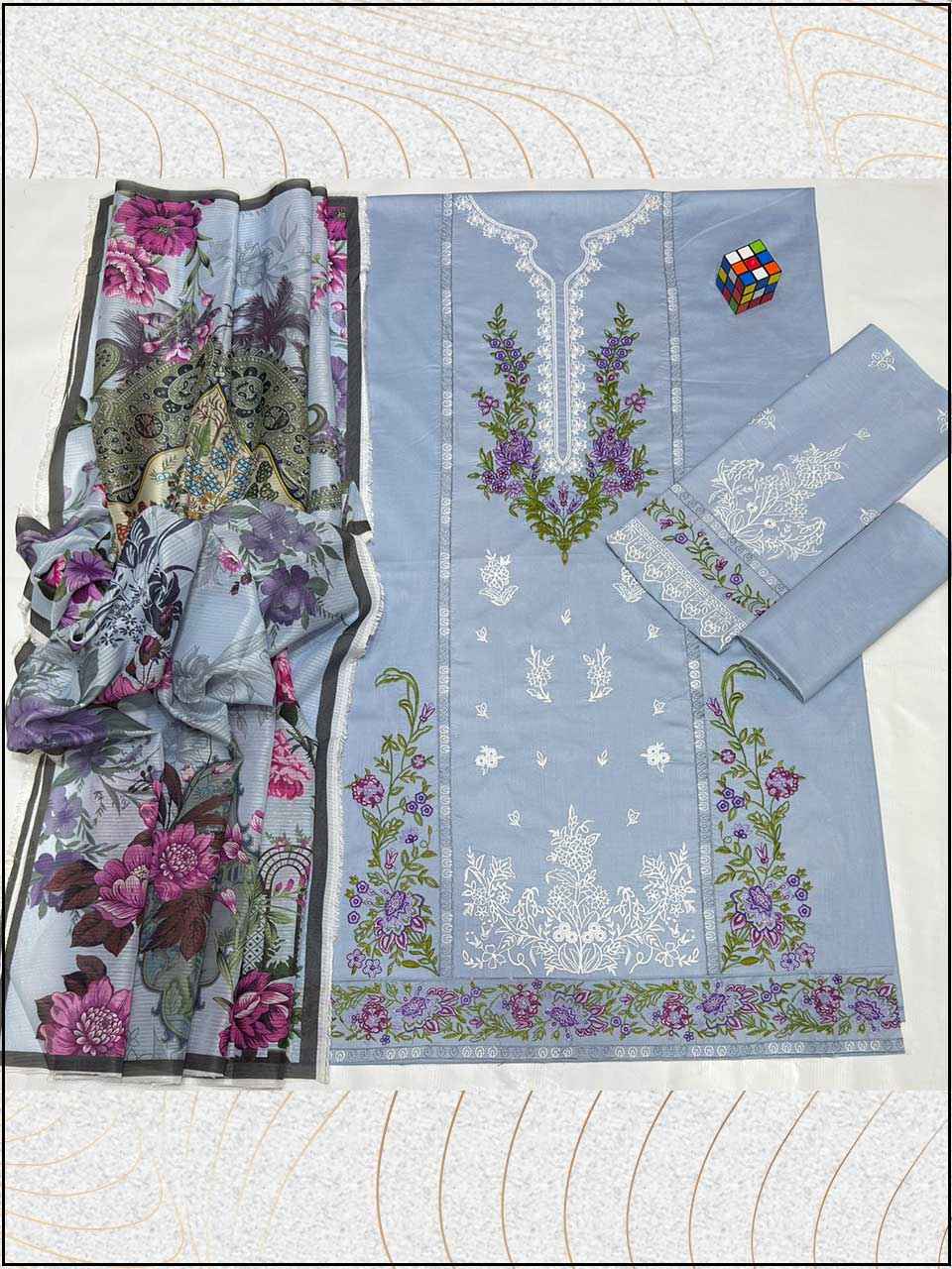ATM26058 | Jade 3PC EMBROIDERED LUXURY LAWN SUIT