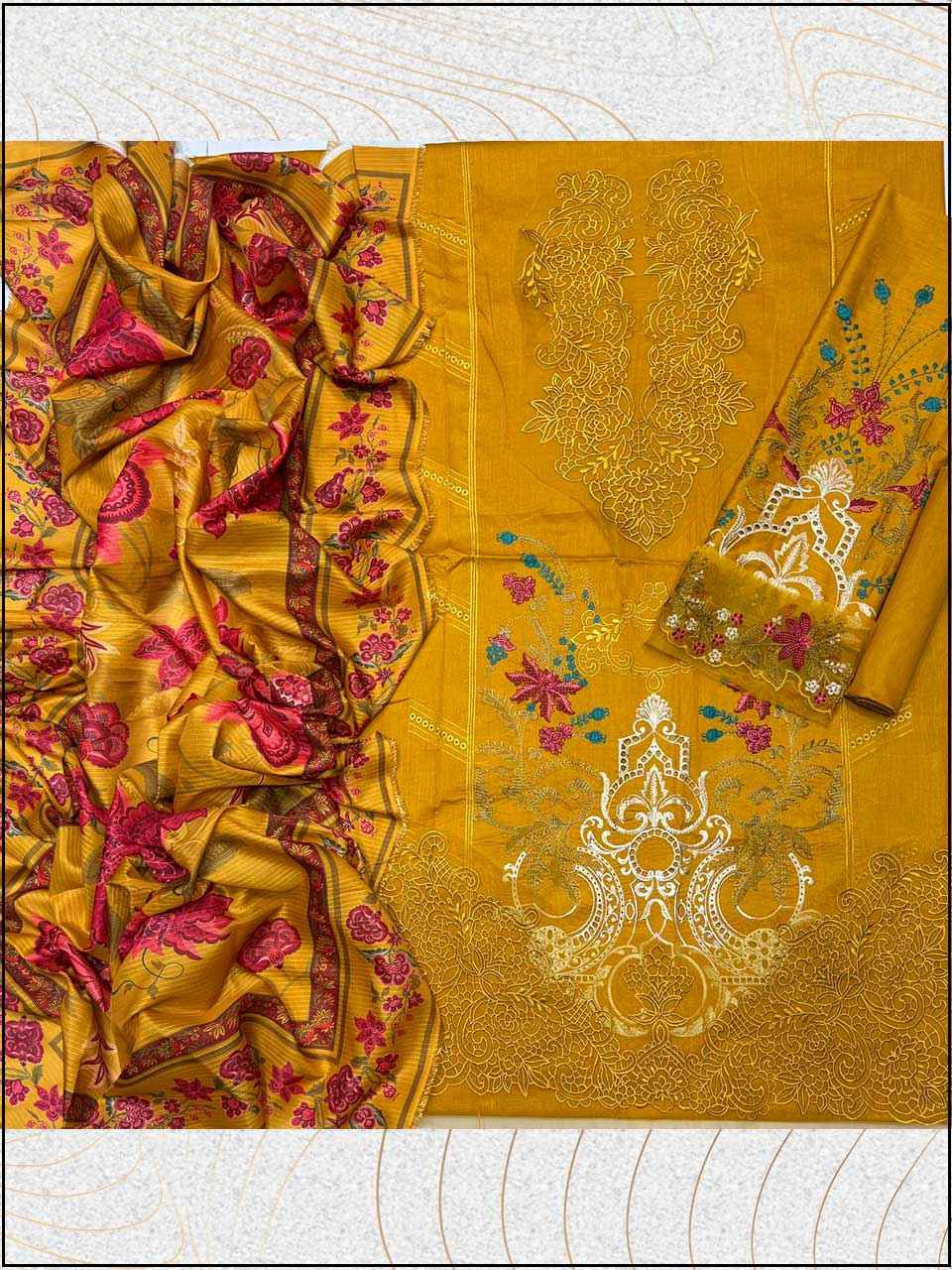 ATM26072 | Maria B. 3PC EMBROIDERED LUXURY LAWN SUIT