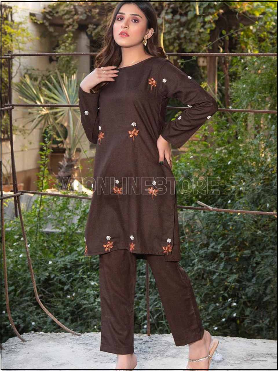 ATM24017 2-Peice Lawn Embroidered Readymade Suit