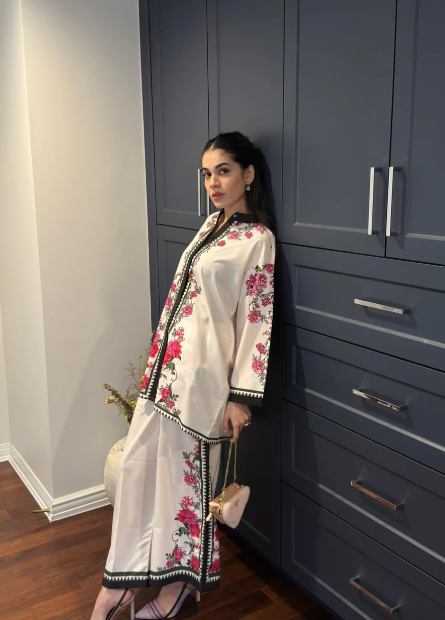 AT|80-1001|Wholesale Offer| Digital Printed Poly Lawn 2 Piece Suit Co-Ord Set