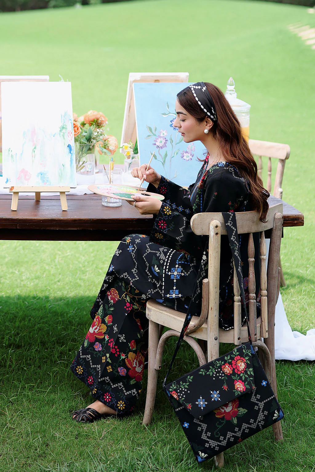 AT|80-1009|Wholesale Offer| Digital Printed Poly Lawn 2 Piece Suit Co-Ord Set