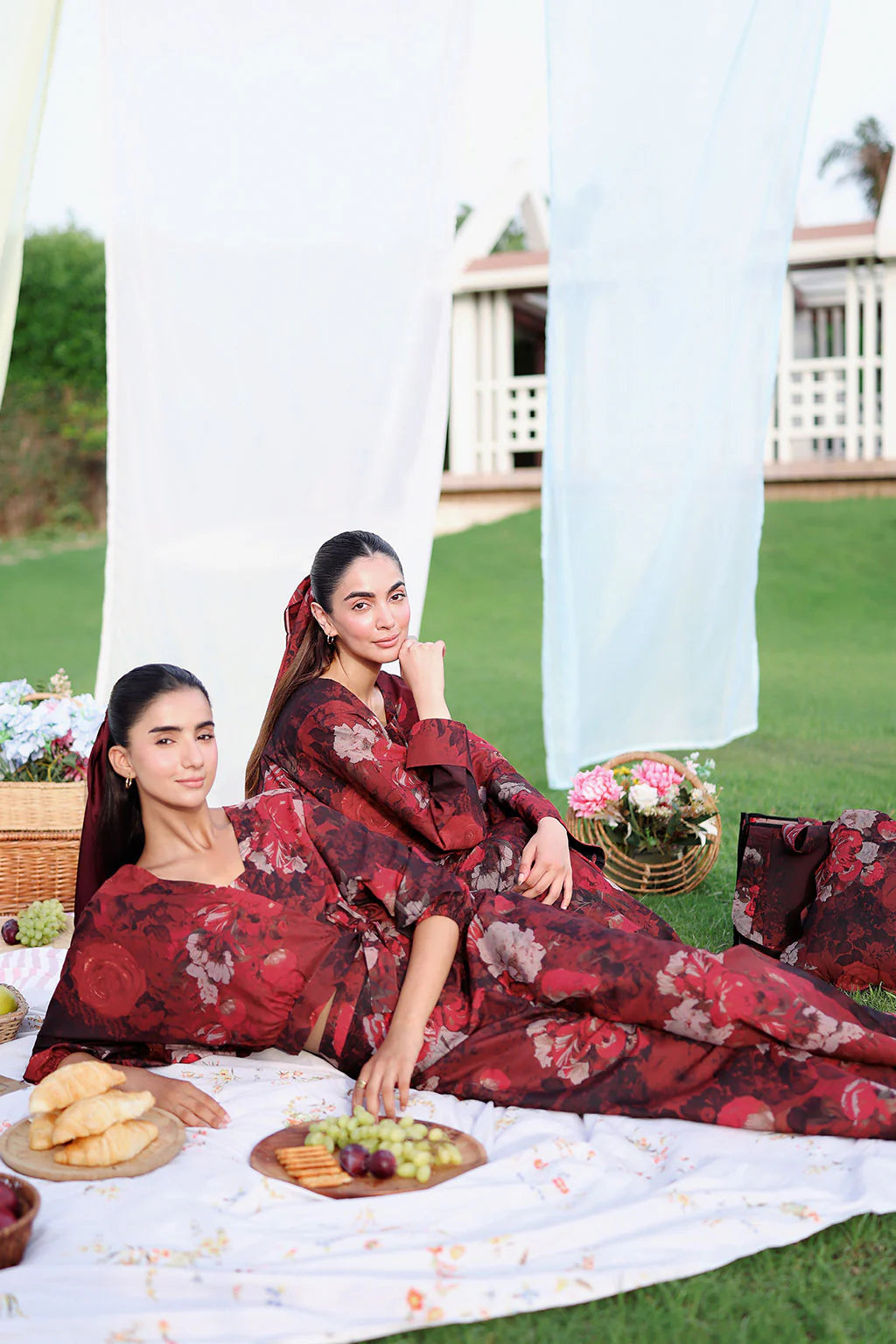AT|80-1010|Wholesale Offer| Digital Printed Poly Lawn 2 Piece Suit Co-Ord Set
