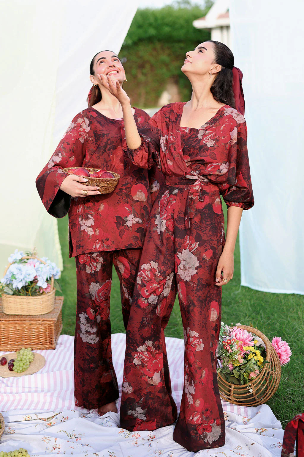 AT|80-1010|Wholesale Offer| Digital Printed Poly Lawn 2 Piece Suit Co-Ord Set