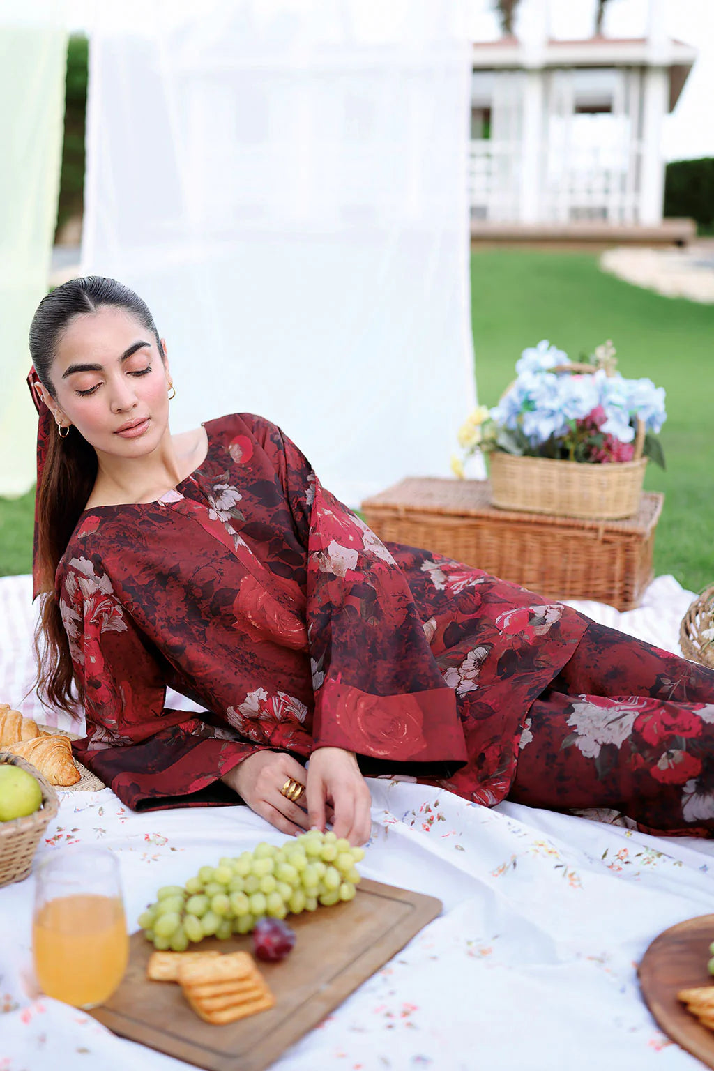AT|80-1010|Wholesale Offer| Digital Printed Poly Lawn 2 Piece Suit Co-Ord Set