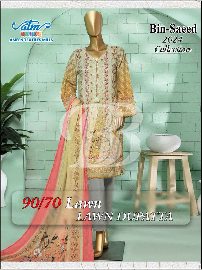 ATM-US-242410 3PC Lawn Embroidered Unstitched Suit