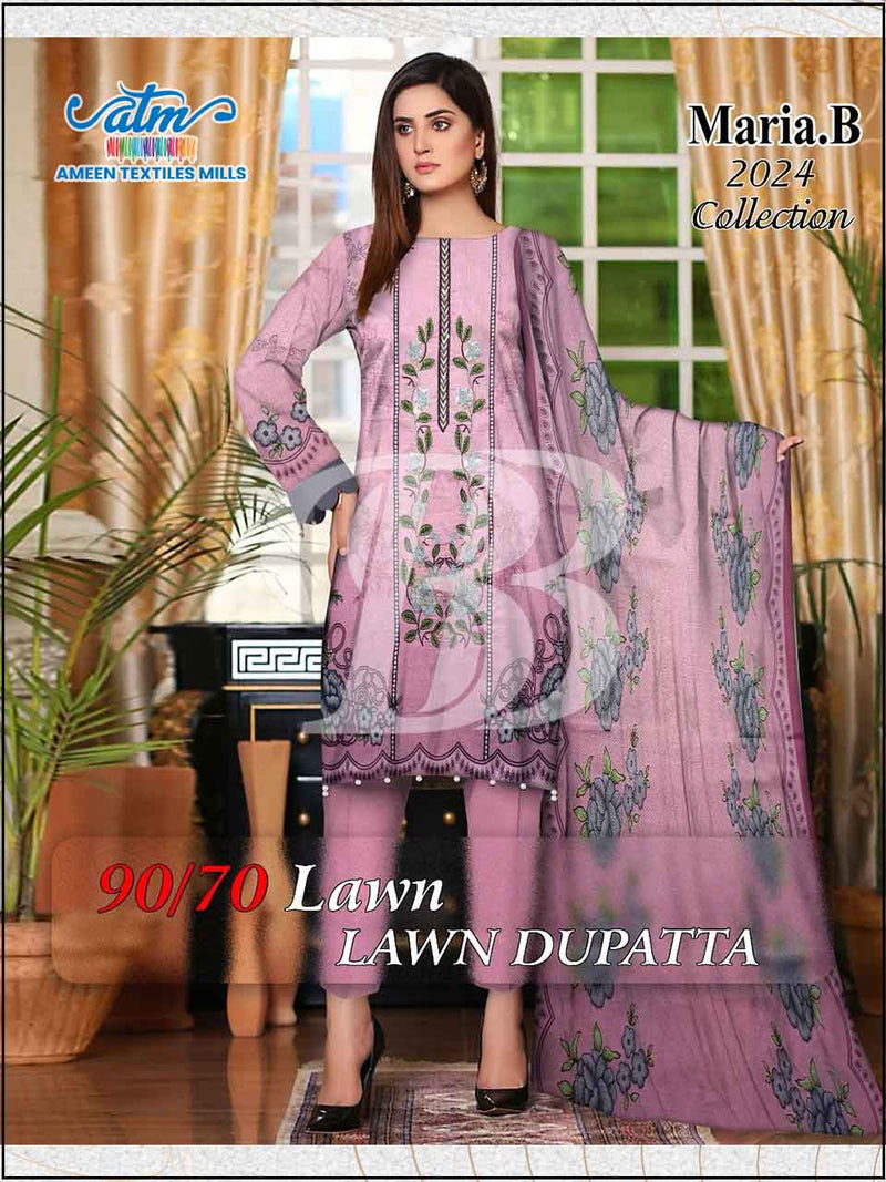 ATM-US-24245 3PC Lawn Embroidered Unstitched Suit