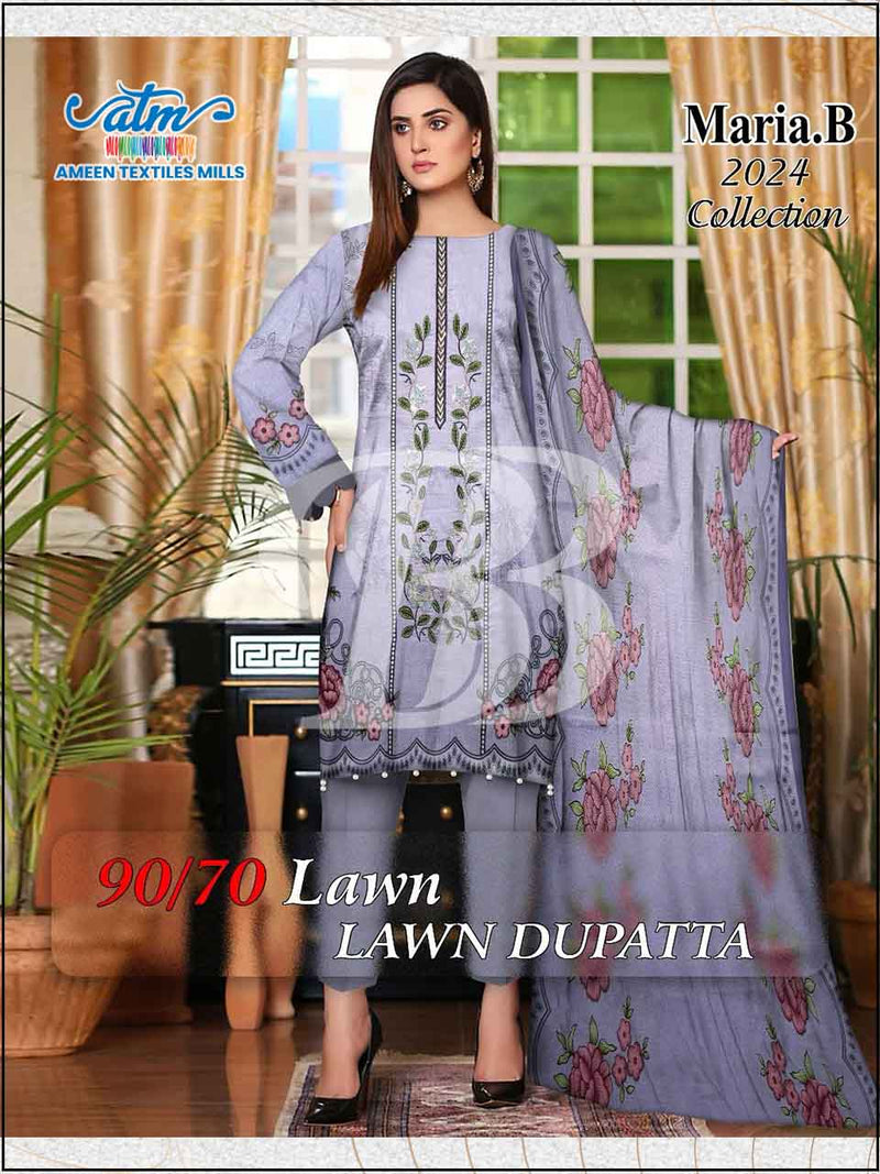 ATM-US-24247 3PC Lawn Embroidered Unstitched Suit
