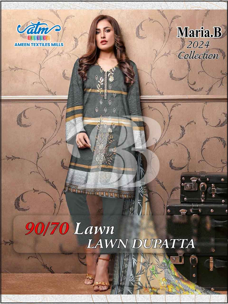 ATM-US-24248 3PC Lawn Embroidered Unstitched Suit