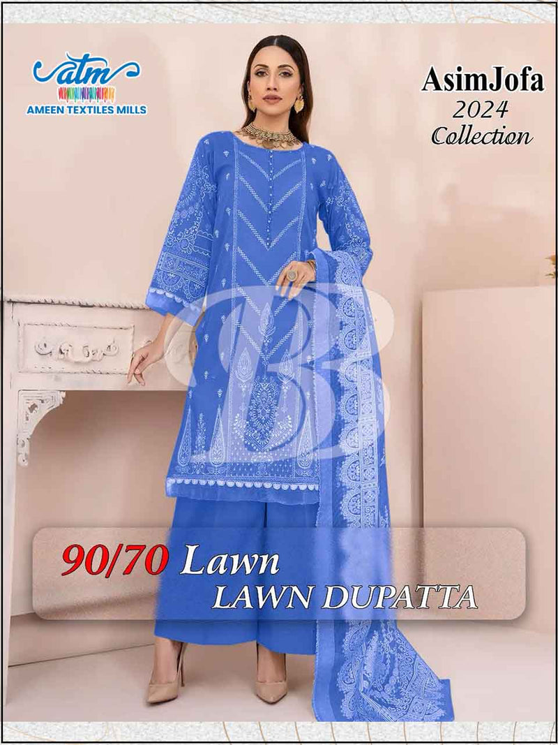 ATM-US-24249 3PC Lawn Embroidered Unstitched Suit