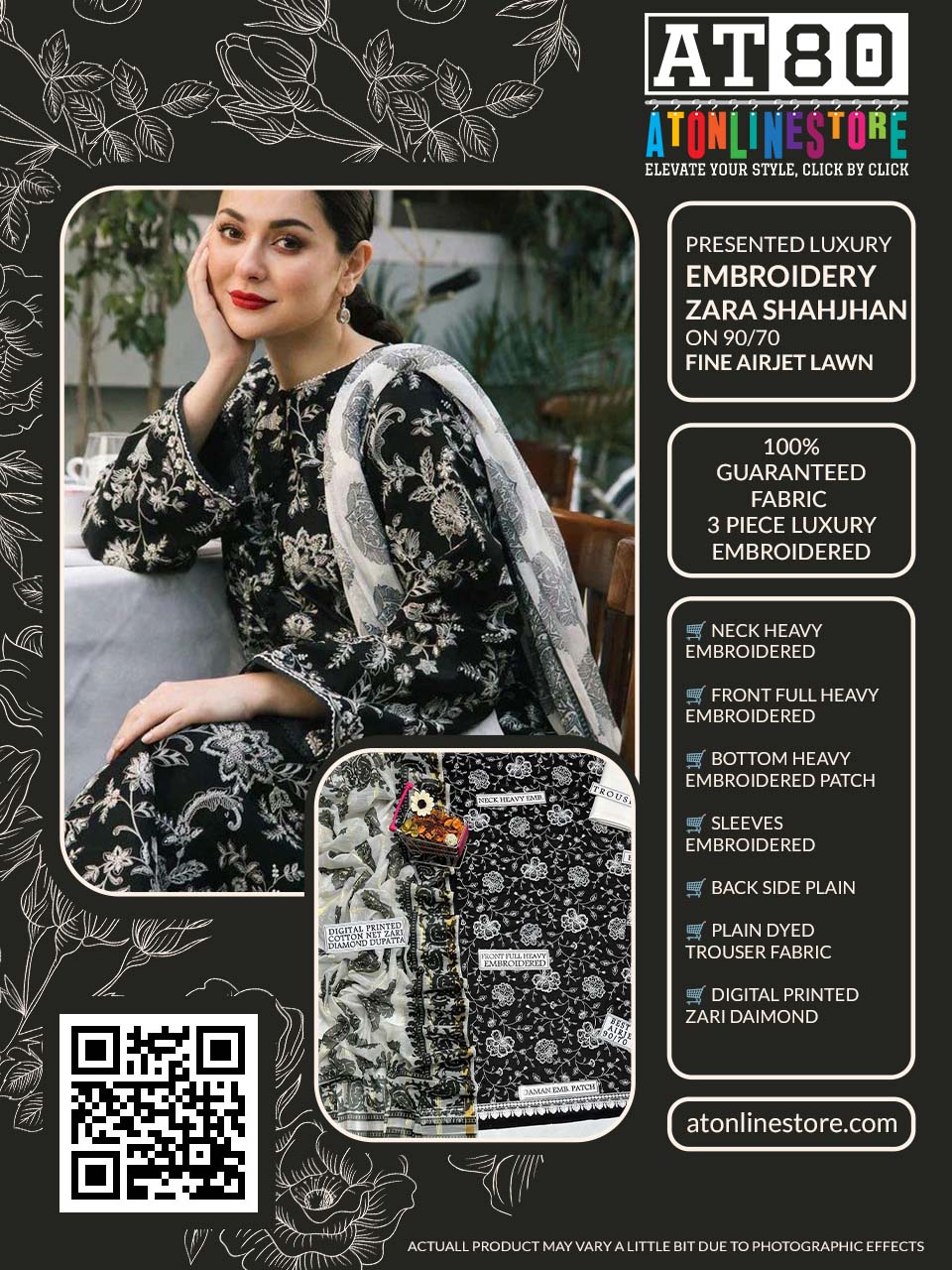 ZARA SHAH JAHAN -3PC EMBROIDERED LUXURY LAWN SUIT CB