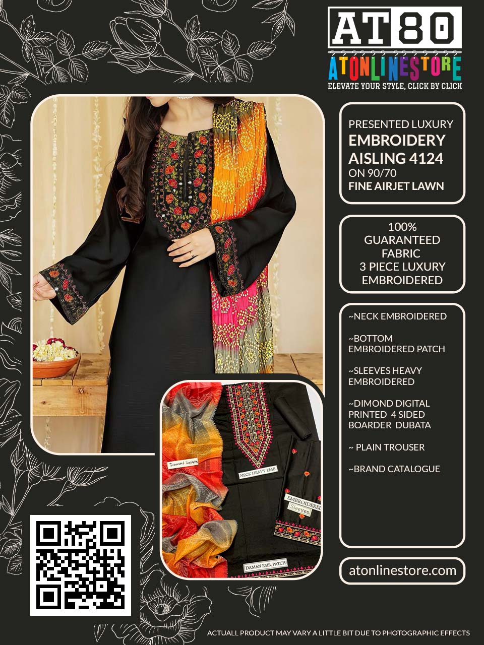 AISLING -3PC EMBROIDERED LUXURY LAWN SUIT CB