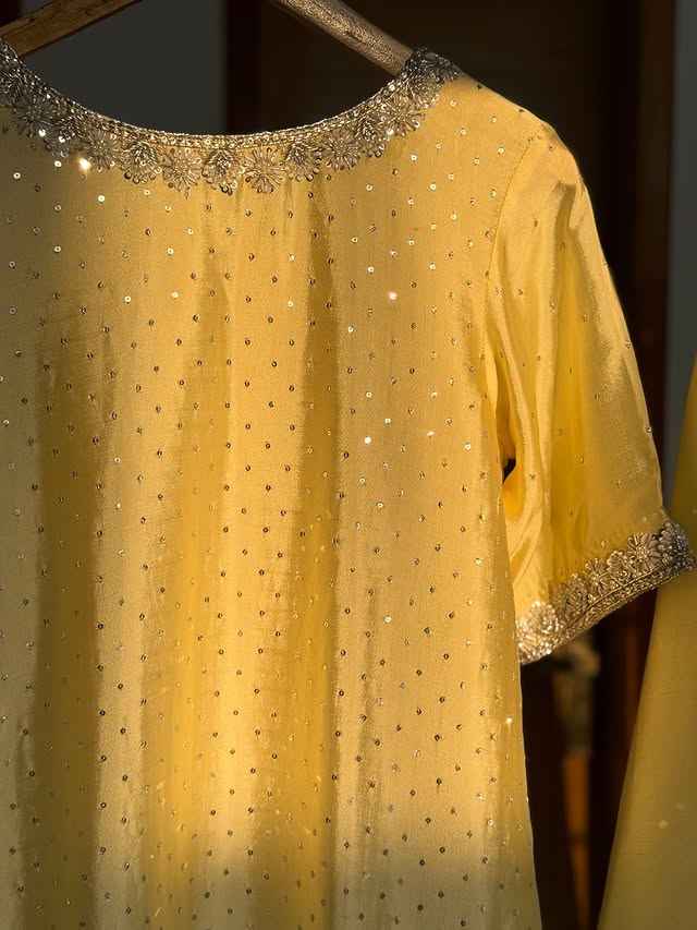 ATM26084 | SF Couture Butter Yellow Sharara Set