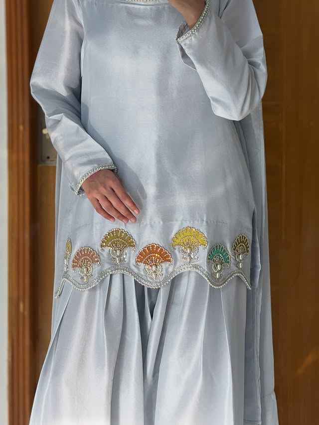 ATM26085 | SF Couture Hand-Embellished Raw Silk Salwar Kameez Set
