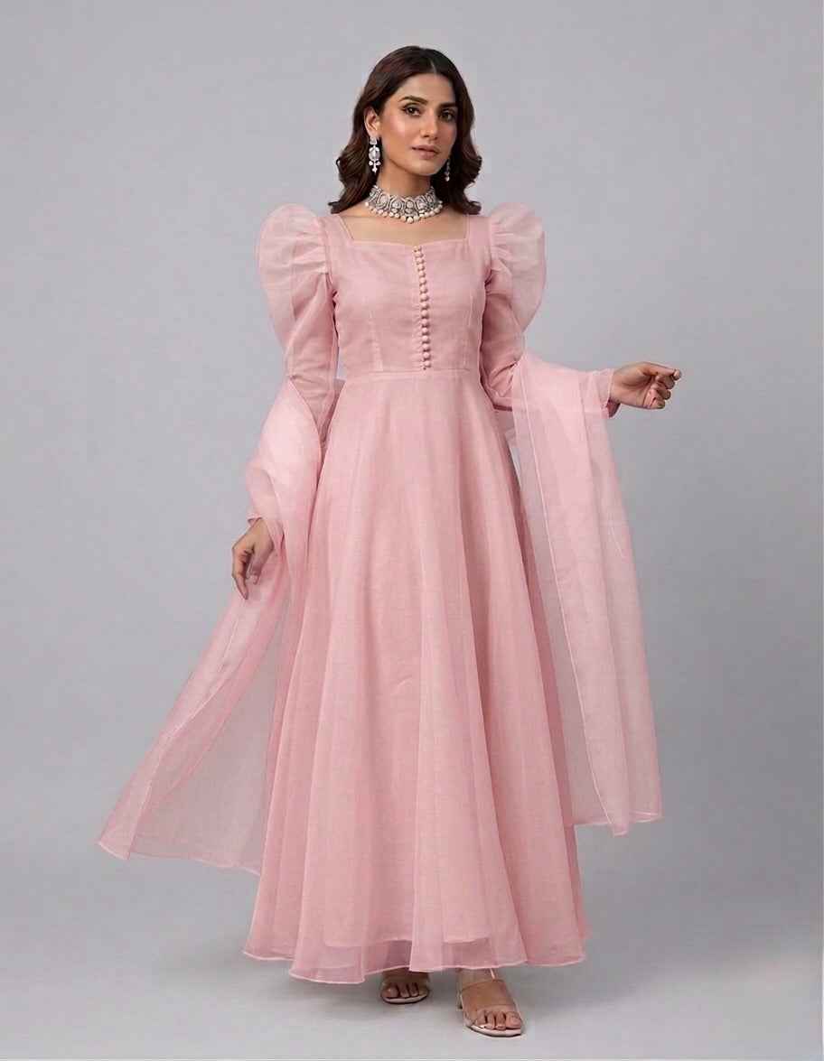 ATM26093 | Pakistani Partywear Readymade Organza Pishwas