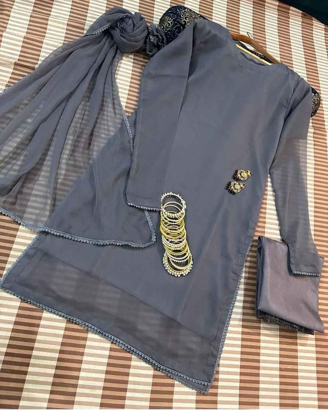 ATM26103 | Designer's Chiffon 3 Piece Partywear Readymade Suit