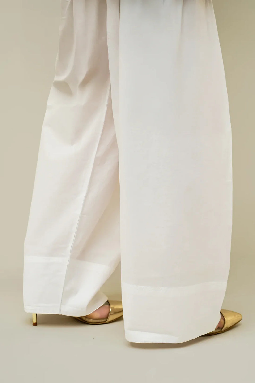 ATM26118 | Basic White Ready To Wear Farshi Shalwar