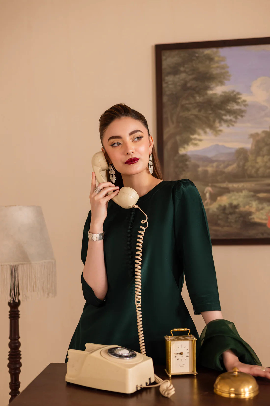 ATM26132 | Pakistani Designer 3 Piece Silk Suit Handmade Chatai Design