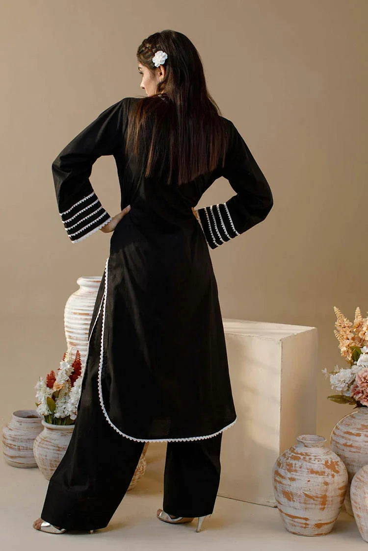 ATM26134 | Designer's Solid Black Ready To Wear Co-Ord Set