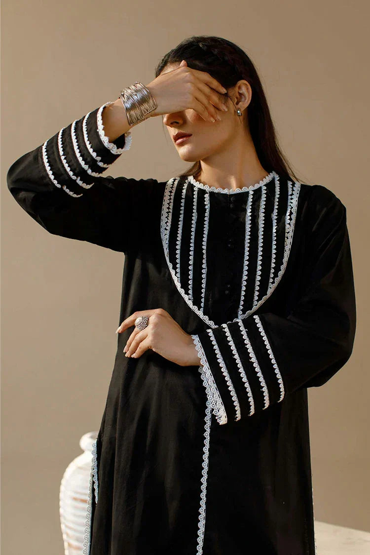 ATM26134 | Designer's Solid Black Ready To Wear Co-Ord Set