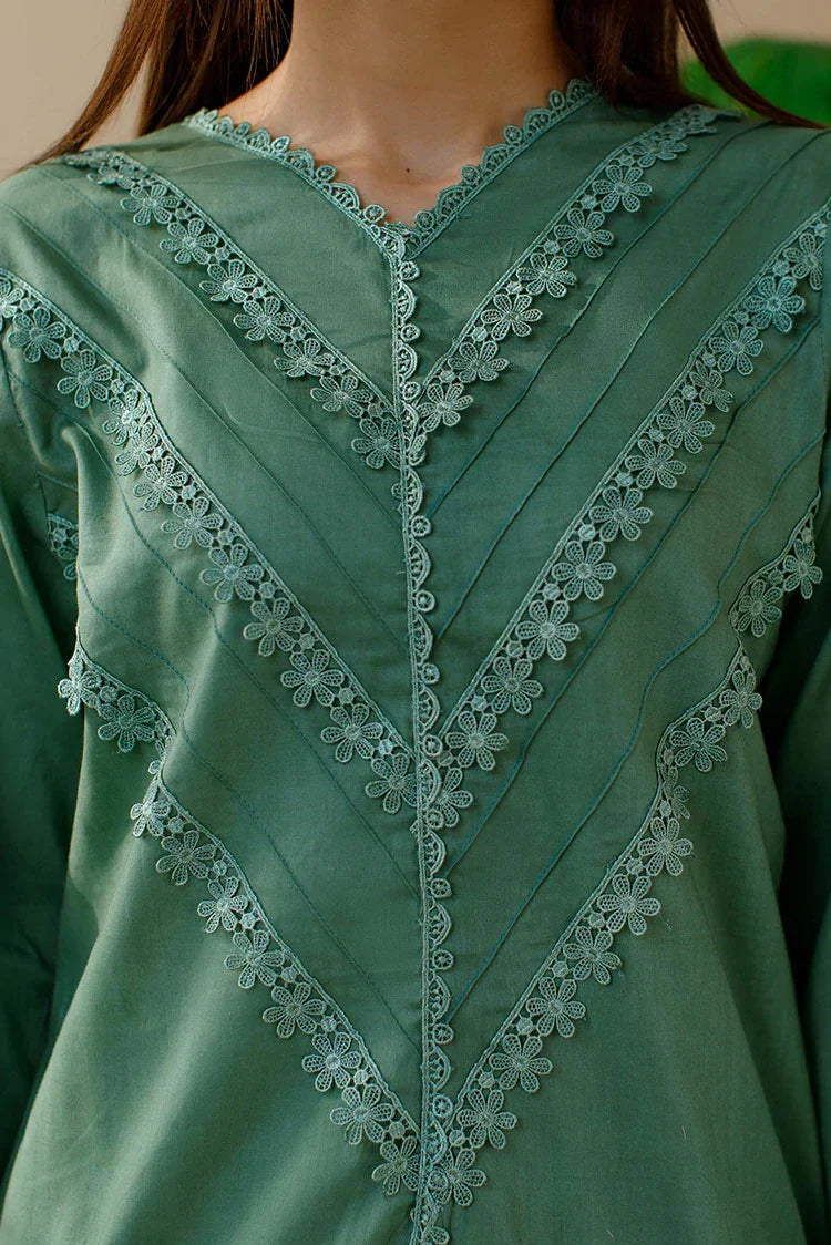 ATM26135 | Designer's Solid Green Ready To Wear Co-Ord Set