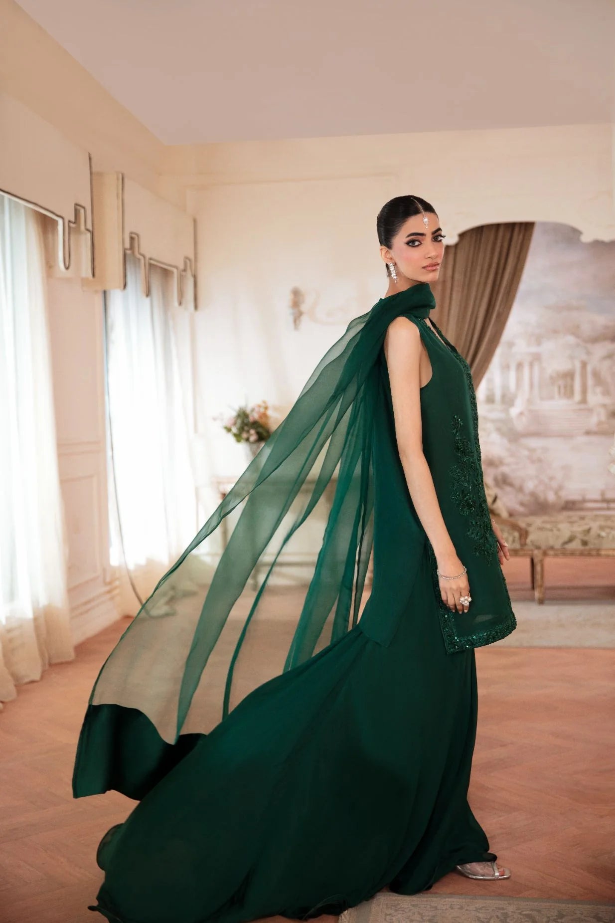 ATM26139 | Pakistani Designer 3 Piece Readymade Partywear Suit