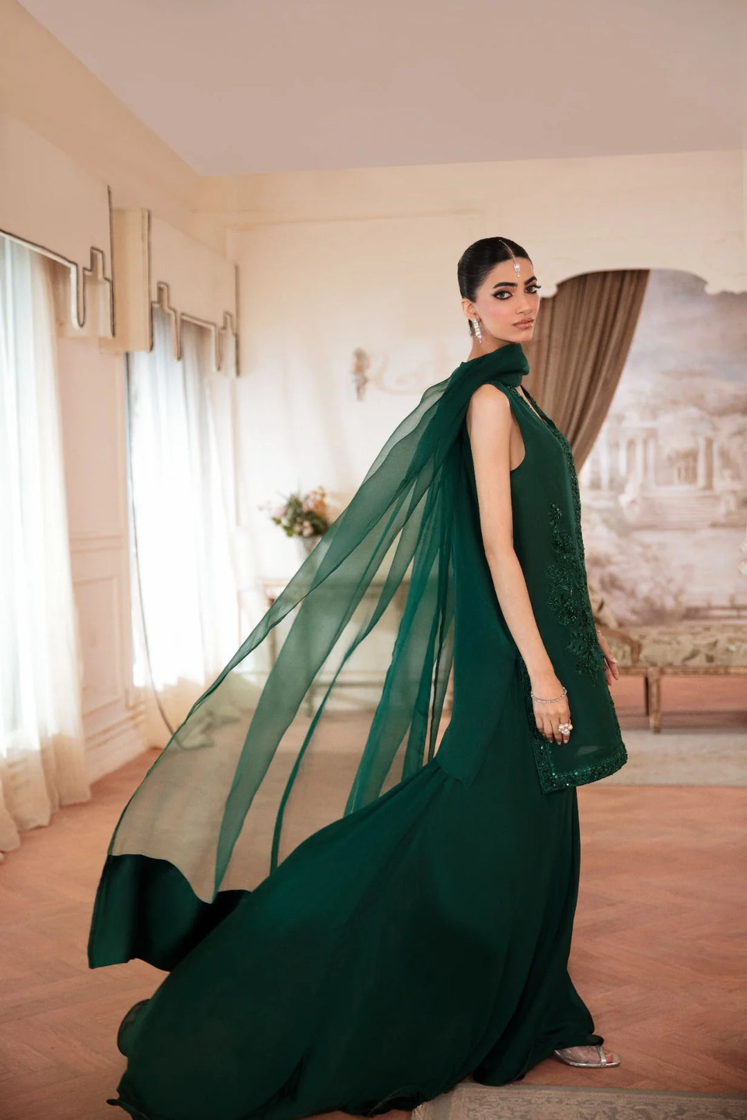ATM26139 | Pakistani Designer 3 Piece Readymade Partywear Suit