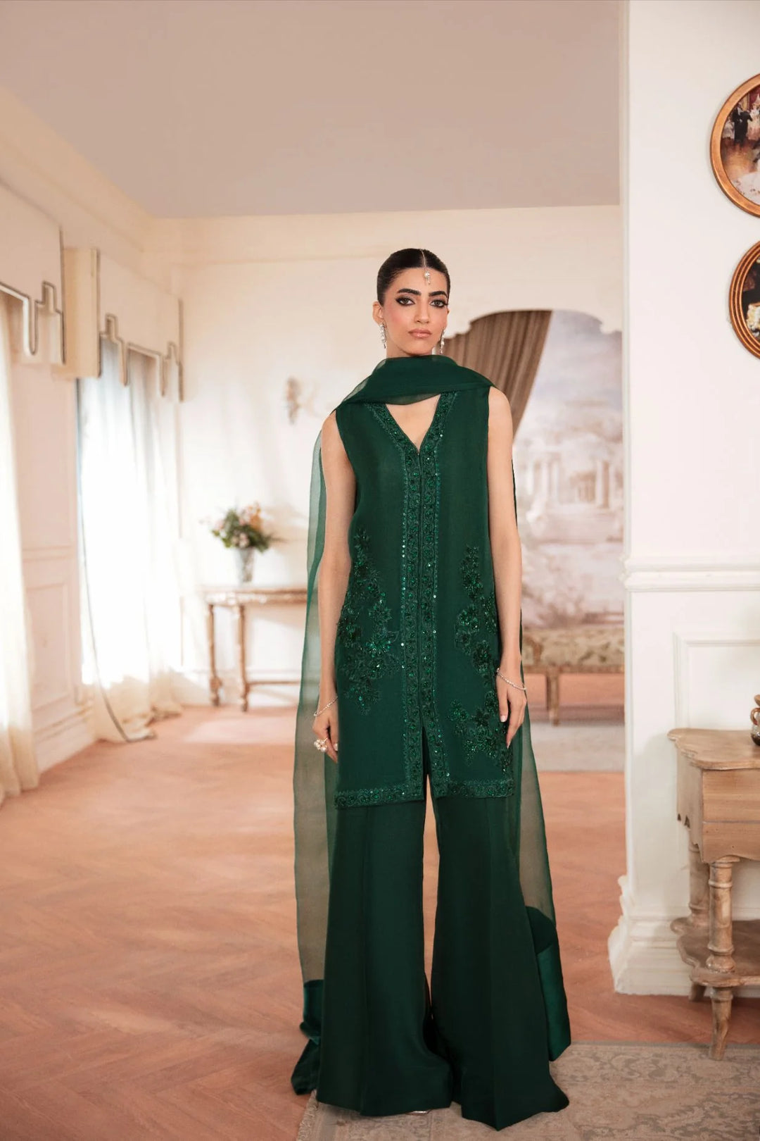 ATM26139 | Pakistani Designer 3 Piece Readymade Partywear Suit